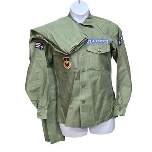 VTG 60s USAF OG-107 Sateen Uniform Shirt Pants Set Mens M 30x32.5 Vietnam DSA-1